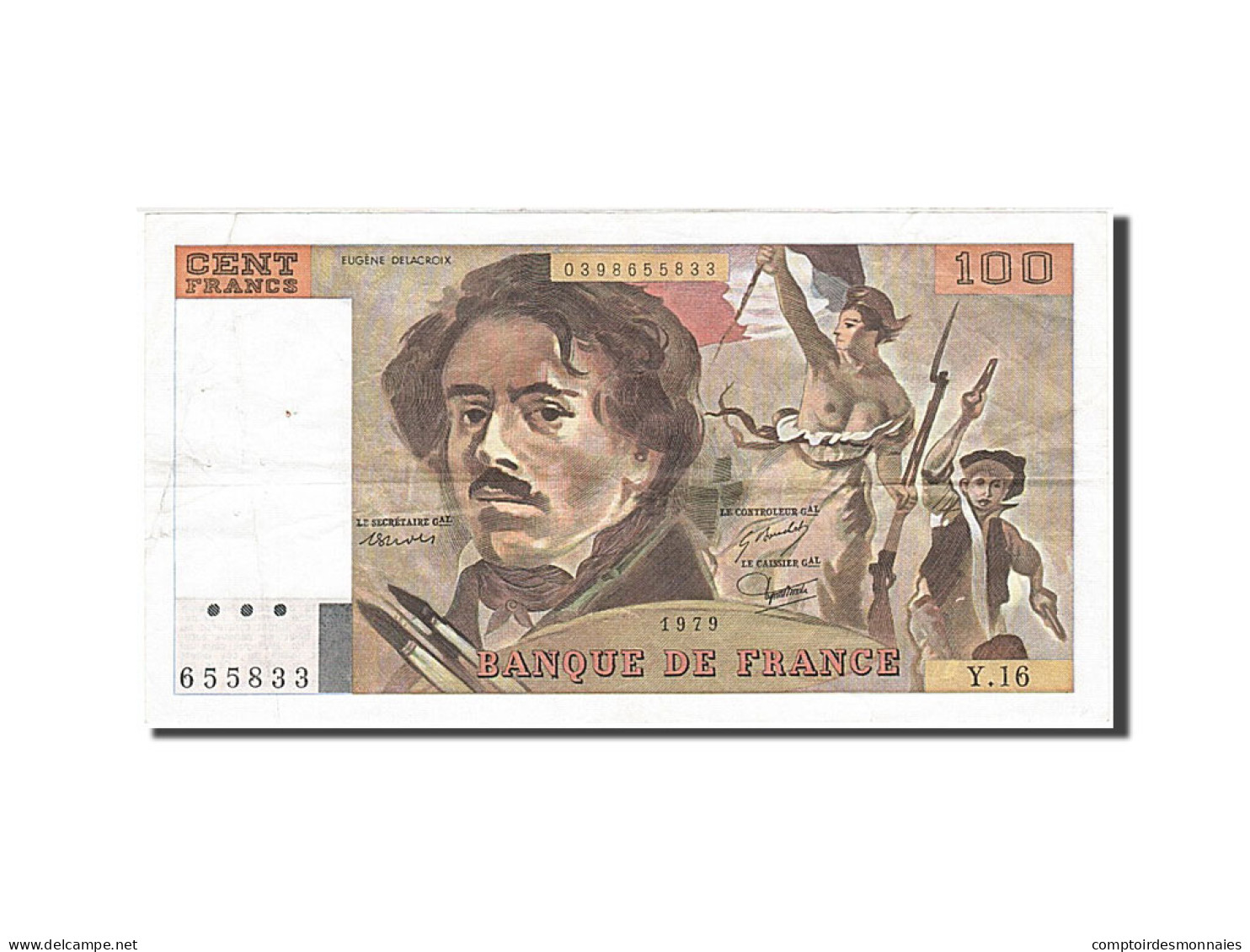 Billet, France, 100 Francs, 1978, 1979, TTB, Fayette:69.2c, KM:154b - 100 F 1978-1995 ''Delacroix''