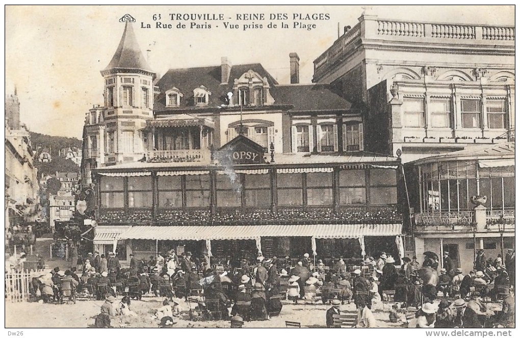 Trouville - Reine Des Plages - La Rue De Paris, Vue Prise De La Plage - Carte CAP N°63 - Trouville