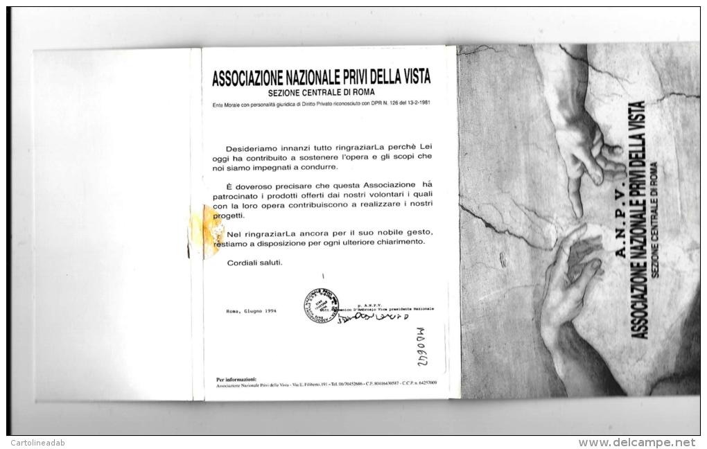 [MD0642] CPM - POCHETTE SERIE COMPLETA 8 CARTOLINE - ASSOCIAZIONE NAZIONALE PRIVI DELLA VISTA SEZIONE CENTRALE ROMA - NV - Non Classificati