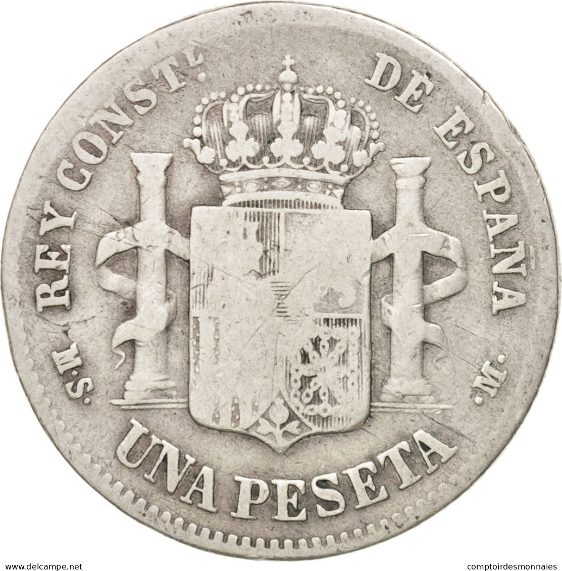 Monnaie, Espagne, Alfonso XII, Peseta, 1885, Madrid, TB, Argent, KM:686 - Premières Frappes