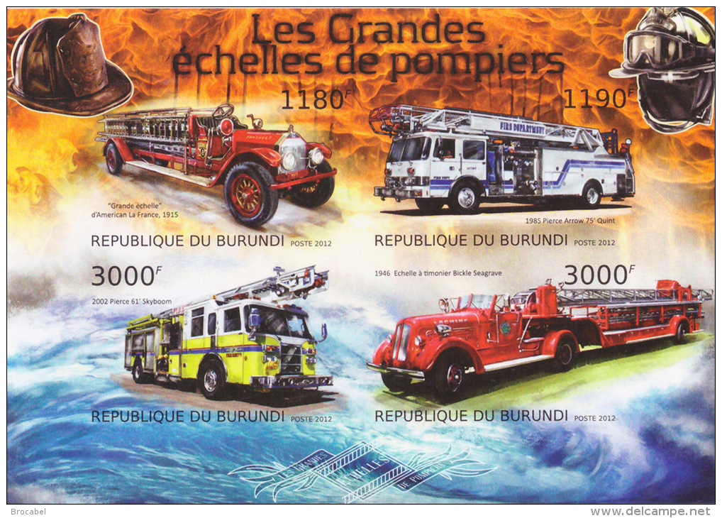 Burundi BL 0444/45** Les Grandes échelles De Pompiers - MNH - 4 Blocs: Full Set  ! - Ungebraucht