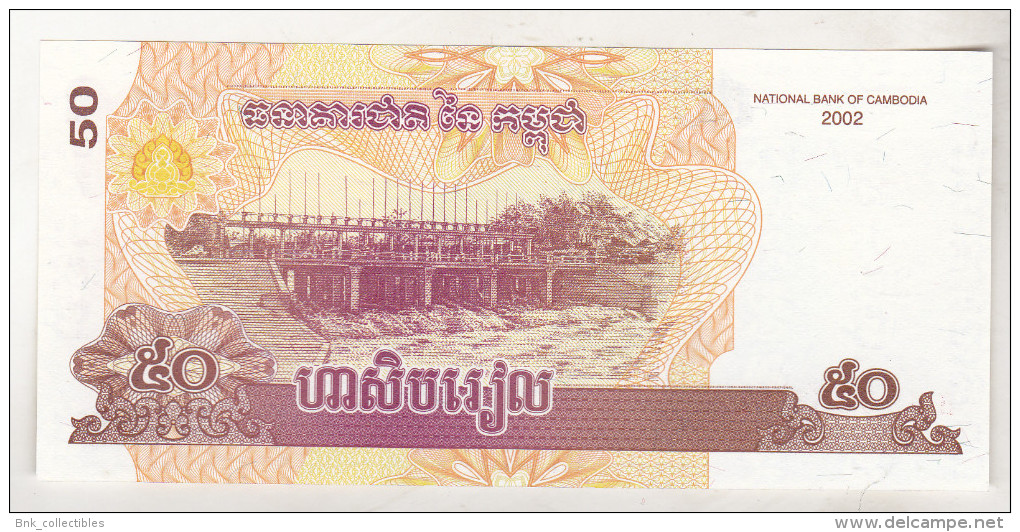 Cambogia 50 Riels 2002 Unc , Pick 52 - Sonstige – Asien