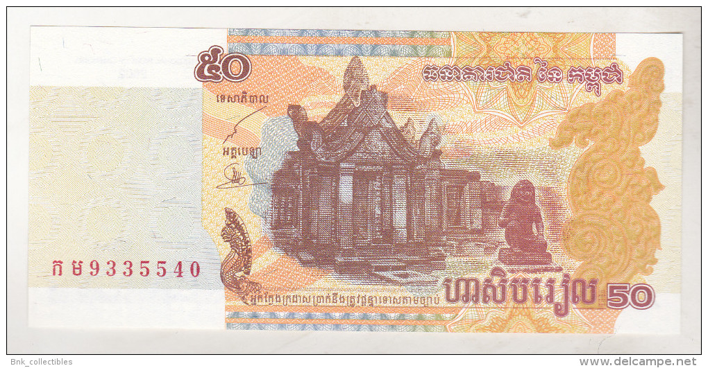 Cambogia 50 Riels 2002 Unc , Pick 52 - Otros – Asia