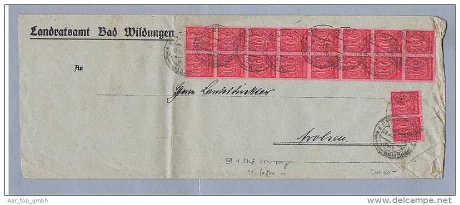 DR Dienstbrief 1923-08-20 Mit 18xMi#74 4tes Gewicht - Lettres & Documents