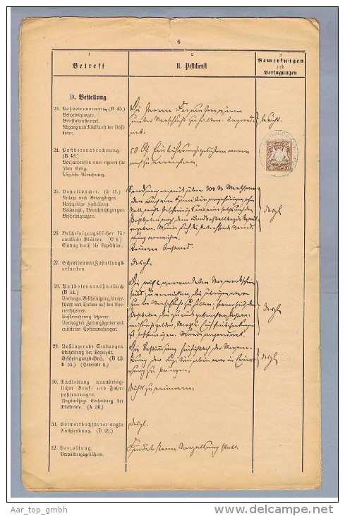 DR Stockheim i.Ofr. 1890-03-17 Controllausweis vollst.