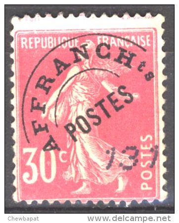 France 1925 - Y & T - Oblitéré - N° Préo 59 : Semeuse 30c Rose - 1893-1947