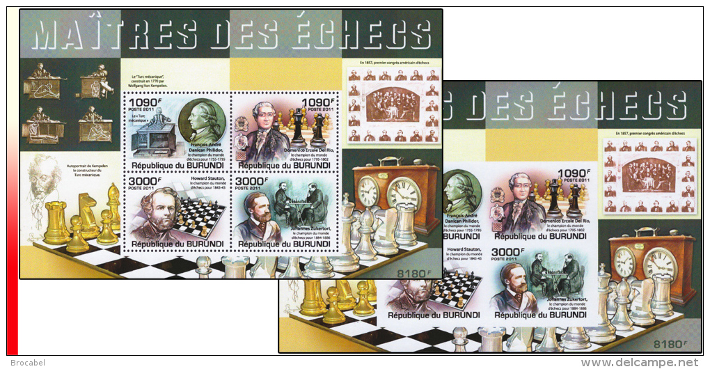 Burundi BL 0183** Et 183ND** - Grands Maitres Des échecs - MNH - Ungebraucht