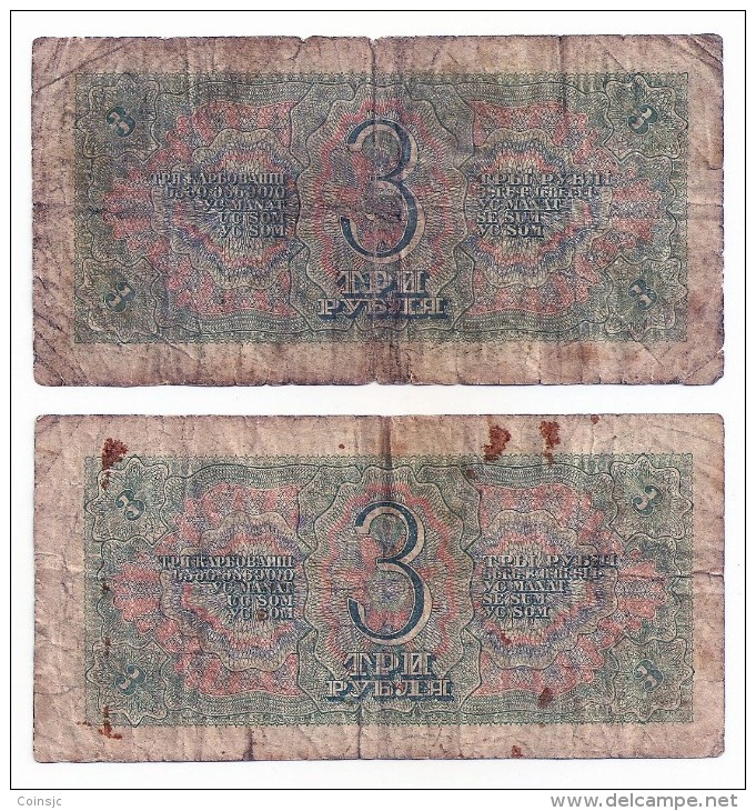 Rusia - 2 Billetes - 3 Rublos - 1938 - Russie