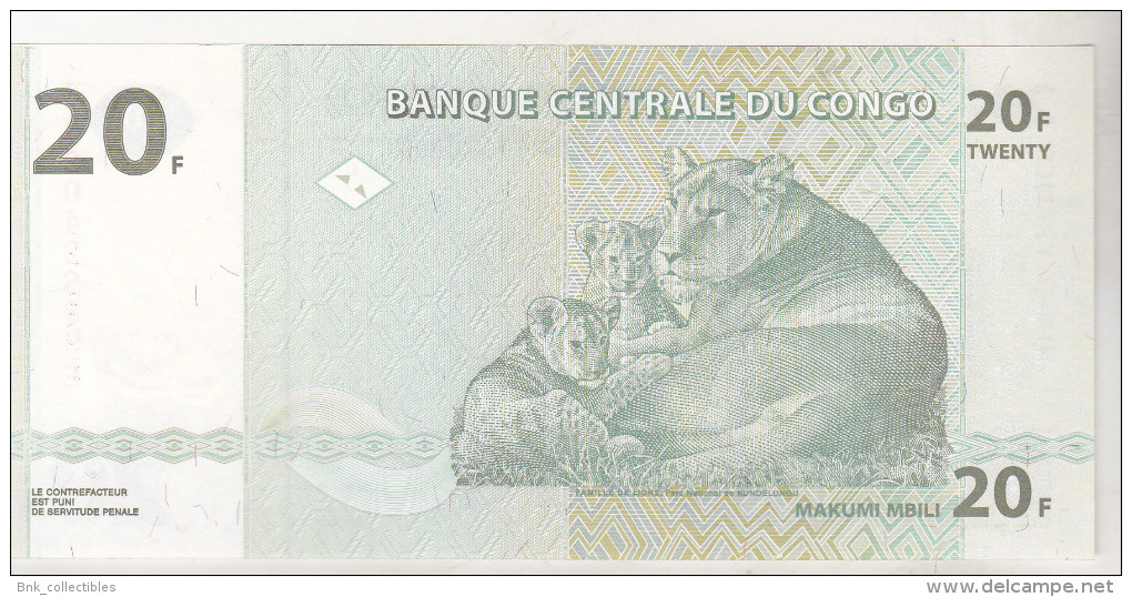 Congo , Democratic Republic , 20 Francs 2003 Unc - République Démocratique Du Congo & Zaïre