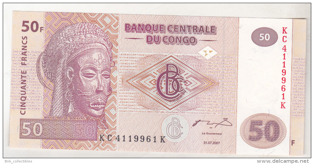 Congo , Democratic Republic , 50 Francs 2007 Unc - République Démocratique Du Congo & Zaïre