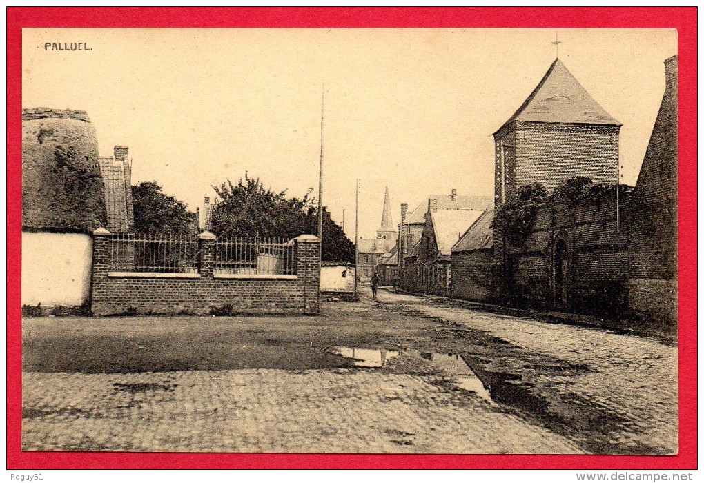 62. Palluel. Rue D'en Haut. Eglise. Notre-Dame De La Visitation.   Feldpostkarte 1914-18 - Andere & Zonder Classificatie