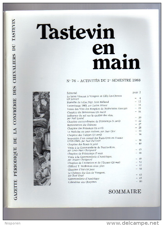 Tastevin En Main - Gazette Périodique De La Confrérie Des Chevaliers Du Tastevin - N°76 Octobre 1983 - Culinaria & Vinos