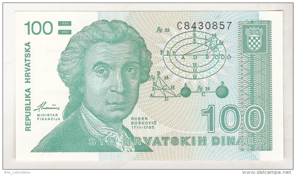 Croatia 100 Dinars 1991 Unc - Croatia