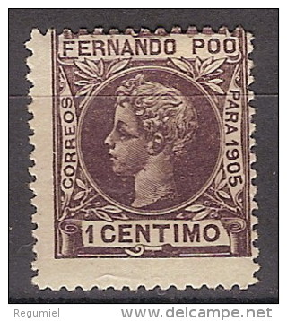 Fernando Poo 136 (*) Alfonso XIII. 1905. Sin Goma. - Fernando Poo