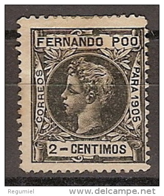 Fernando Poo 137 (*) Alfonso XIII. 1905. Sin Goma. - Fernando Poo