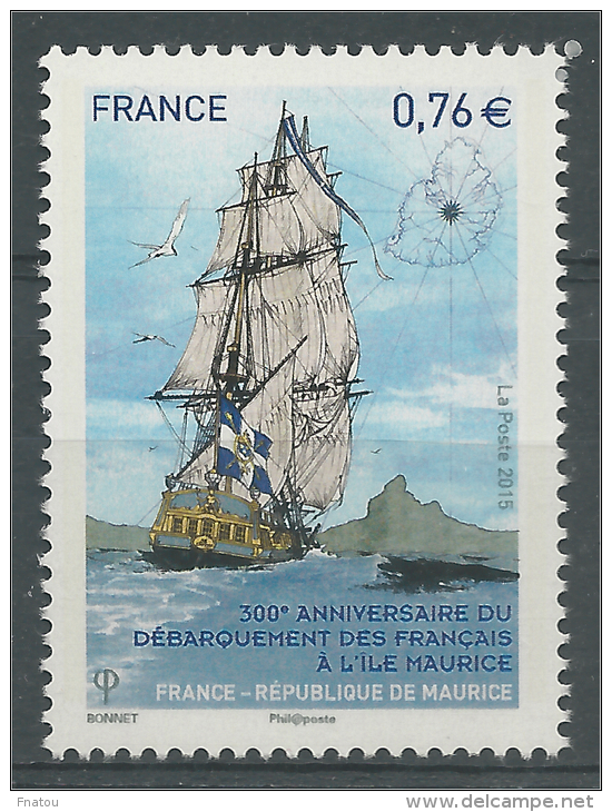 France, Arrival Of The French In Mauritius, 300th Anniv., 2015, MNH VF - Unused Stamps