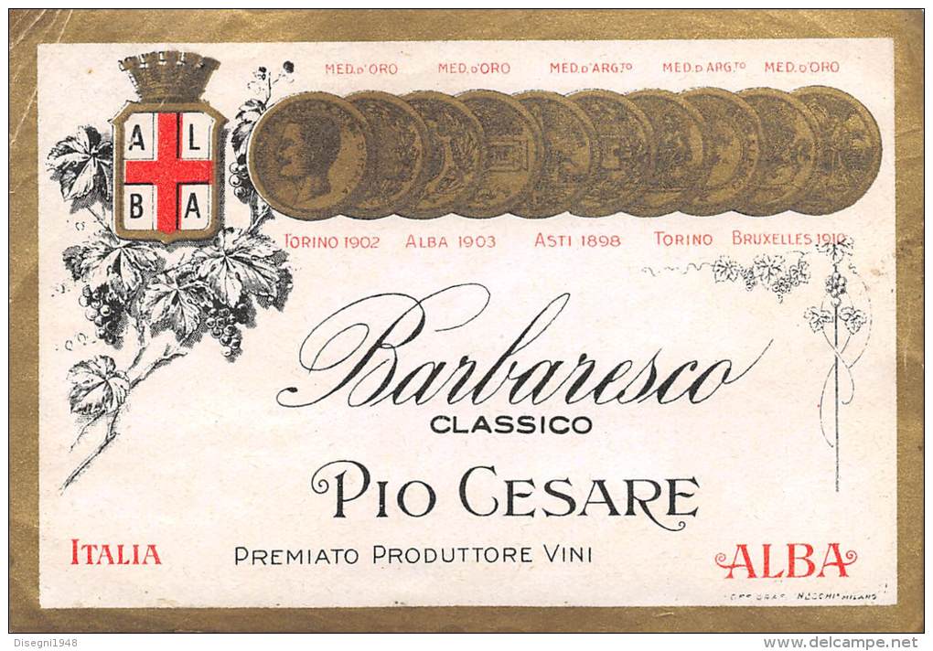 04934 "BARBARESCO CLASSICO - PIO CESARE - ALBA (CN) ETICHETTA ORIGINALE - Rode Wijn