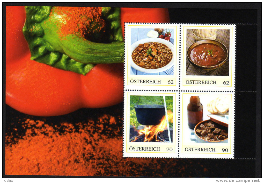 ÖSTERREICH 2014 ** Gulasch Aus Österreich - Block 1, PM Personalized Stamps MNH - Ernährung