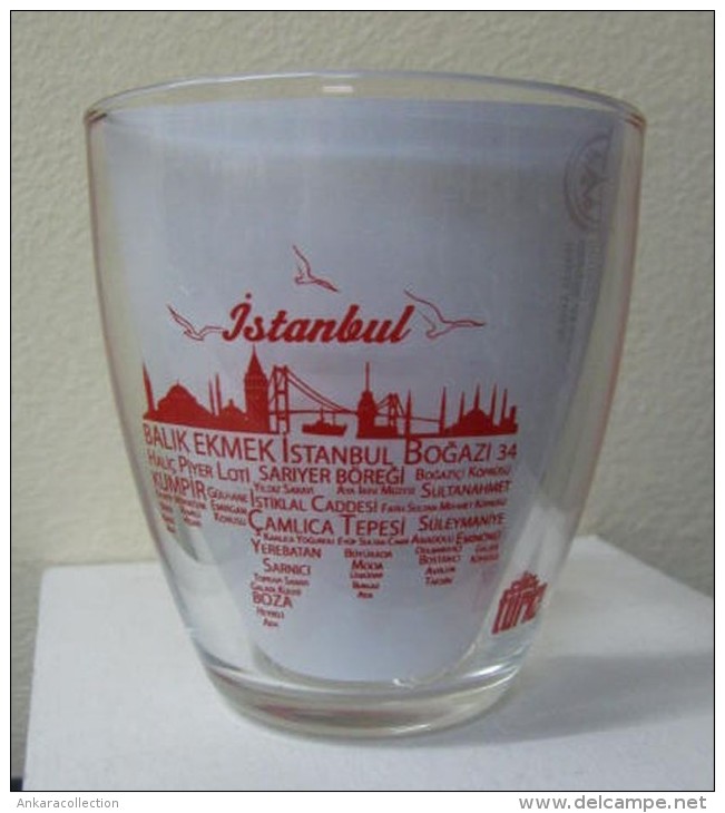 AC - COLA TURKA - ISTANBUL #1 BOSPHORUS BRIDGE ILLUSRATED GLASS FROM TURKEY - Glasses