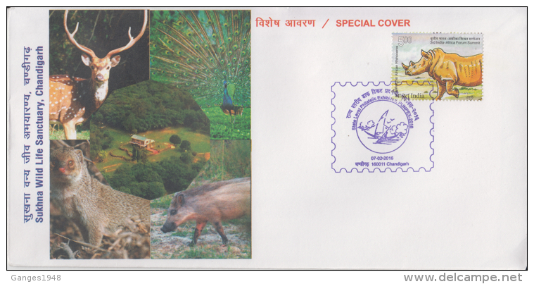 India  2016  Antelope  Animals  Sukhna Wild Life Sanctuary  Special Cover  # 89539  Inde  Indien - Wild