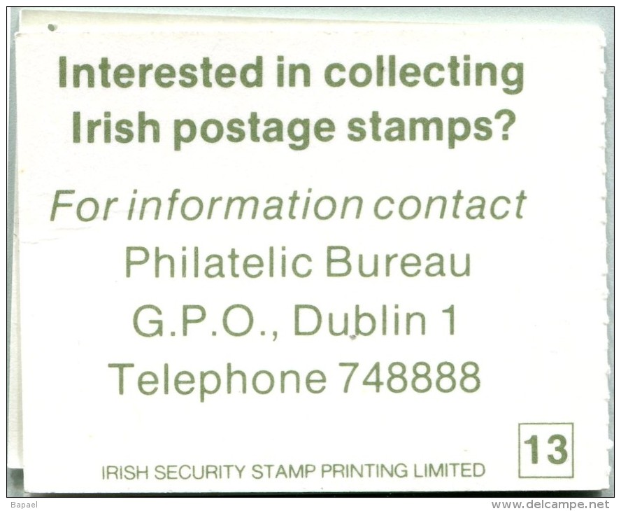 N° Yvert & Tellier C495a - Carnet De Timbres D'Irlande (1983) - MNH - Serres De Dublin - Château Augh-Nanure - Carnets