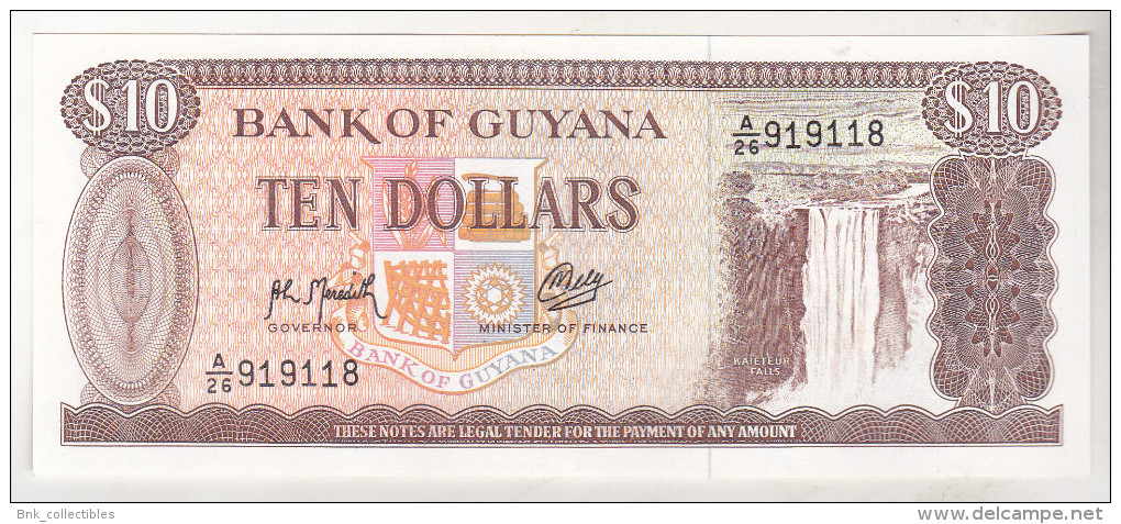 Guyana 10 Dollars 1966-1992 Unc , KM 23f - Guyana