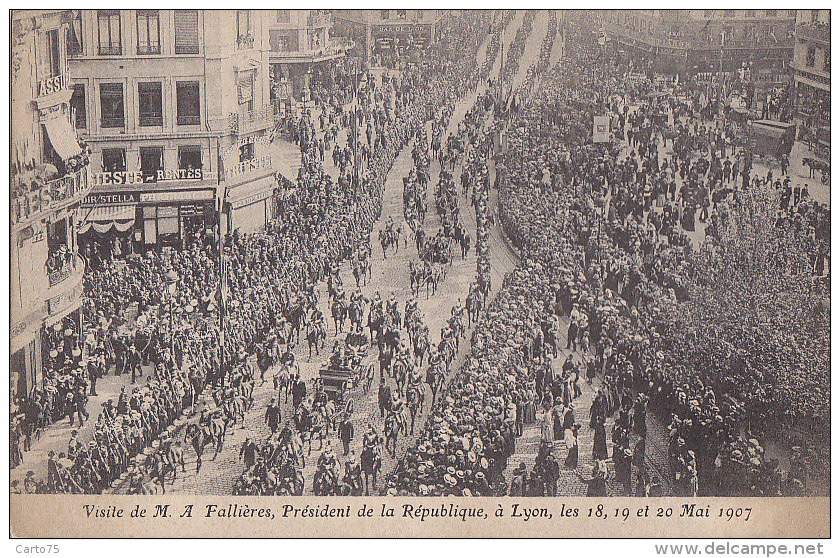 Evénements - Réception Président Fallières 1907 - Lyon - Défilé Cortège - Réceptions