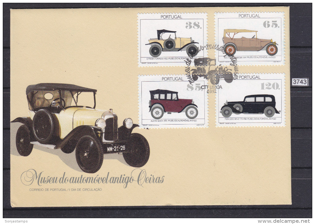 PORTUGAL 1992, FDC, CARS, OLD CARS, CITROEN, AUSTIN SEVEN, MERCEDES, ROCHET, LISBOA 6. MAR. 1992,, See Scans - FDC