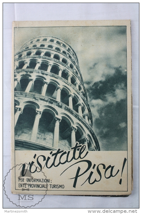 Old 1950's Italy Tourism Brochure / Map - Visit Leaning Tower Of Pisa - Cuadernillos Turísticos