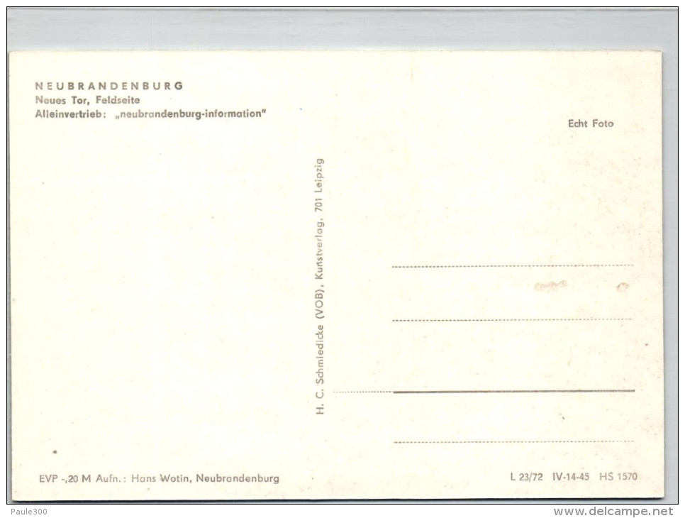 Neubrandenburg - Neues Tor - Feldseite - Neubrandenburg