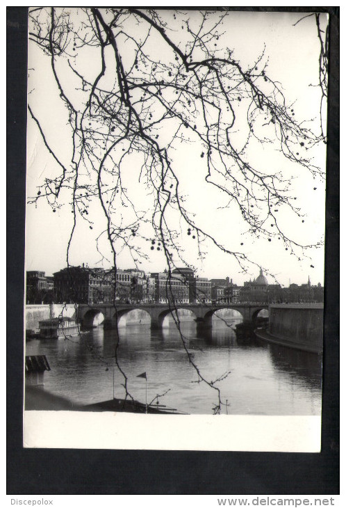 N2279 VERA FOTOGRAFIA FORMATO CARTOLINA CON IL RIPETTO DEL LUNGOTEVERE DI ROMA - Luoghi