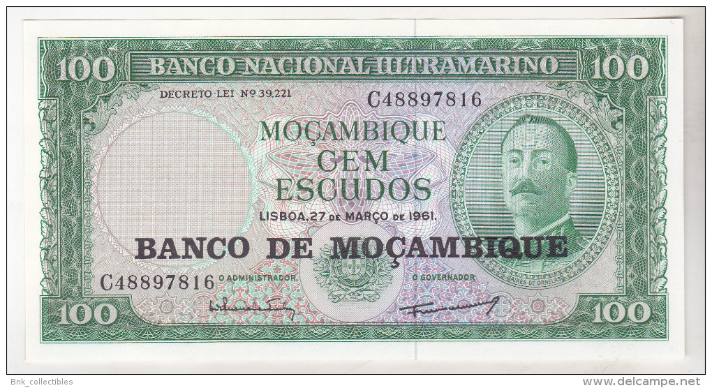 Mozambique 100 Escudos 1961 Unc - Mozambique