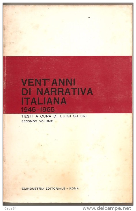 VENT'ANNI DI NARRATIVA ITALIANA 1945-1965  LUIGI SILORI - Kritiek