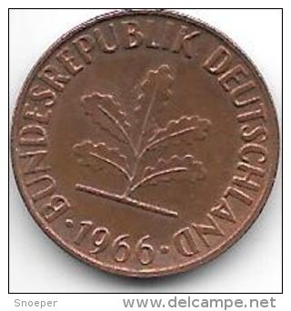 *1 Pfennig 1966 G  Km 105  Xf+ ( Unc With Spot) - 1 Pfennig