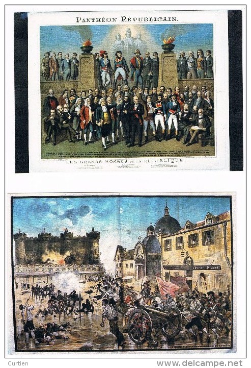 REVOLUTION FRANCAISE . Les Grands Hommes + Prise De La Bastille . Lot De 2 Cartes . - Histoire