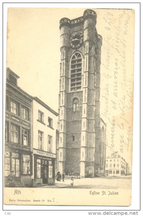 Cpa Ath  église  1909 - Ath