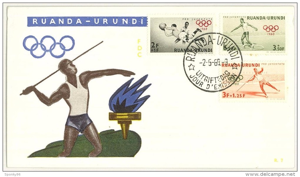 RUANDA-URUNDì  - FDC - ANNO 1960 - OLIMPIADI - SPORT - UITGIFTEADAG - 2 FDC - 5 VALORI - PRO JUVENTUTE - OLYMPICS - - Altri & Non Classificati