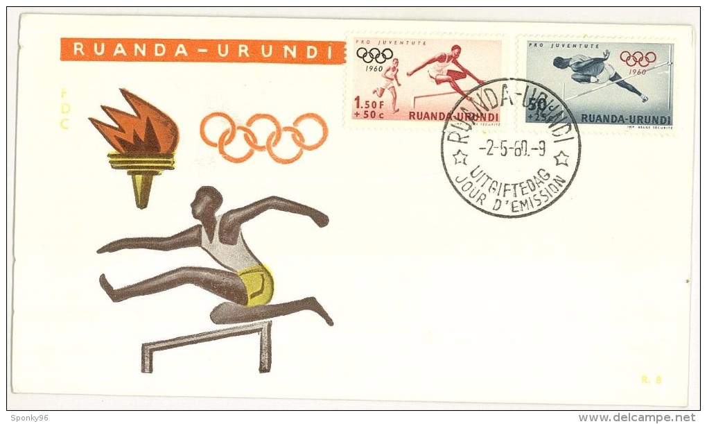 RUANDA-URUNDì  - FDC - ANNO 1960 - OLIMPIADI - SPORT - UITGIFTEADAG - 2 FDC - 5 VALORI - PRO JUVENTUTE - OLYMPICS - - Altri & Non Classificati