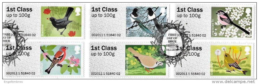 GB  Post & Go - Birds Nr 2 - 24/01/2011 - VERY FINE USED - On Piece - Post & Go Stamps