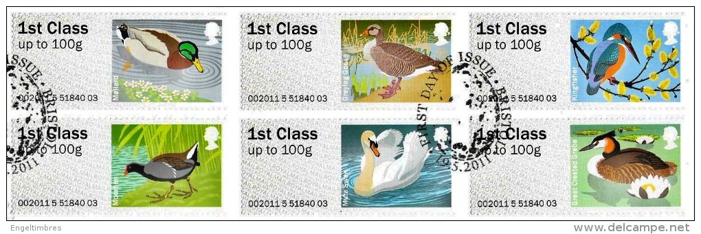 GB Post & Go -  Birds Nr 3 - 10/05/2011 VERY FINE USED - On Piece - Post & Go (distributeurs)