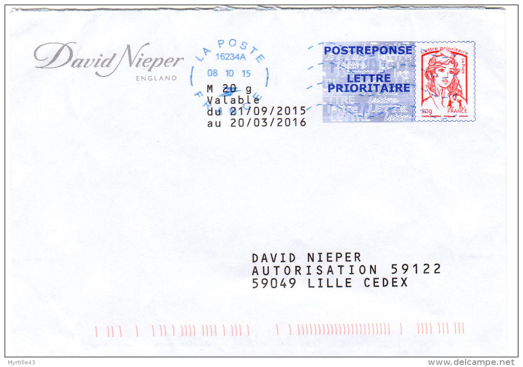 PAP Réponse David Nieper - Oblitéré - 14A292 - Enveloppe Froissé (voir Scan) - PAP : Antwoord /Ciappa-Kavena