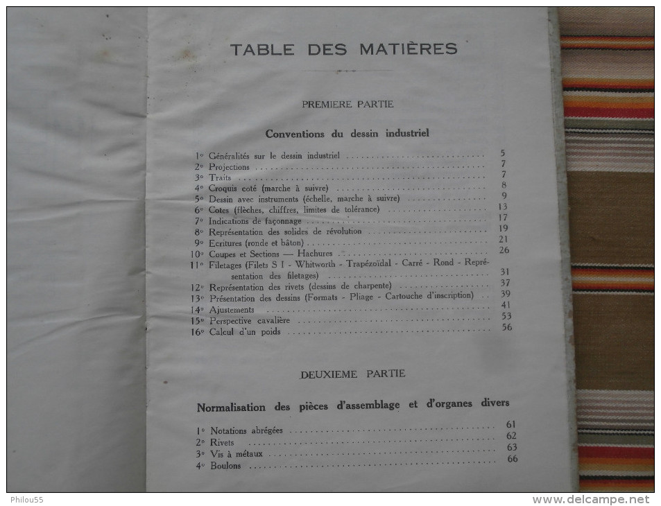 AIDE MEMOIRE de l'eleve dessinateur M. NORBERT NIMES   1938