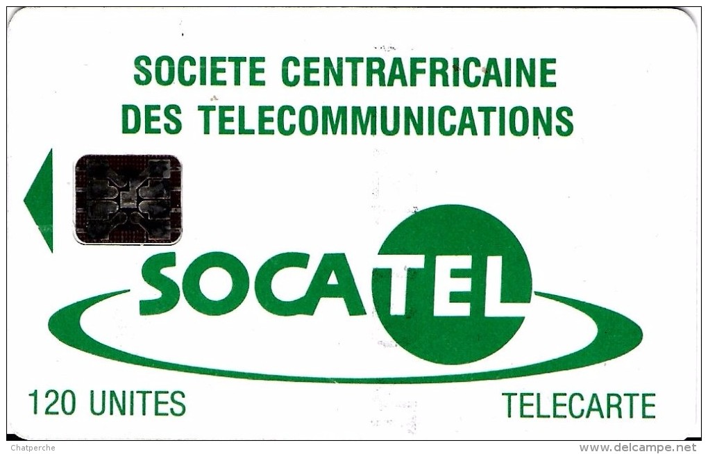 REPUBLIQUE CENTREAFRIQUAINE TELECARTE SOCATEL 120 UNITES SOCIETE CENTRAFRICAINE DES TELECOMMUNICATIONS PUCE SC5 - Centraal-Afrikaanse Republiek