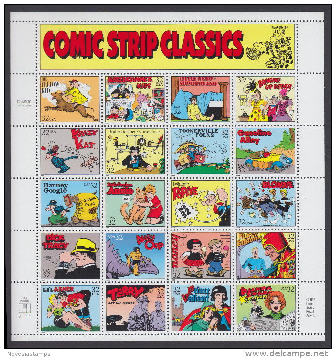 !a! USA Sc# 3000 MNH SHEET(20) (a02) - Comic Strips Classic - Fogli Completi