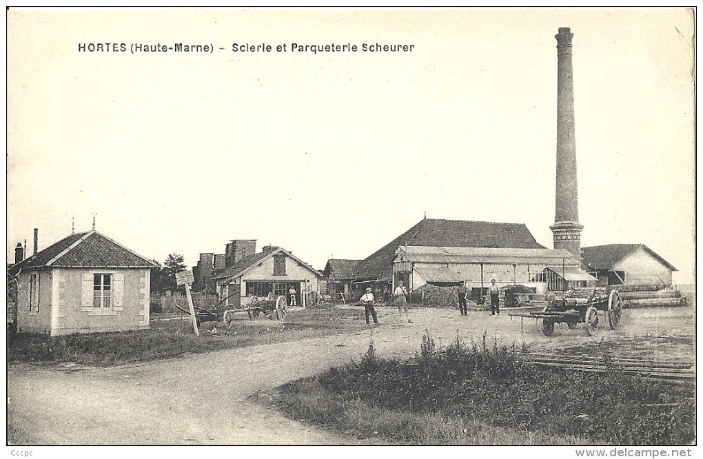 CPA Hortes - Scierie Et Parqueterie Scheurer - Industrie - Autres & Non Classés