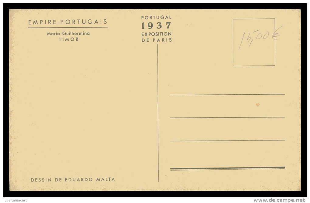 TIMOR - EXPOSIÇÕES - Maria Guilhermina (Desenho De Eduardo Malta ) Carte Postale - Osttimor