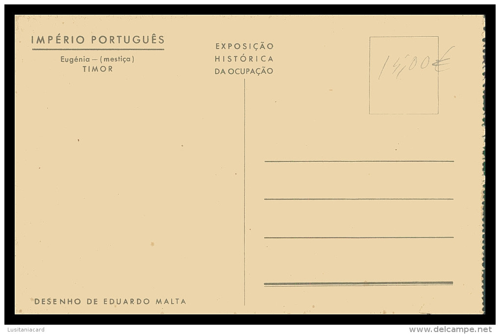TIMOR - EXPOSIÇÕES - Eugénia (mestiça) (Desenho De Eduardo Malta ) Carte Postale - Oost-Timor