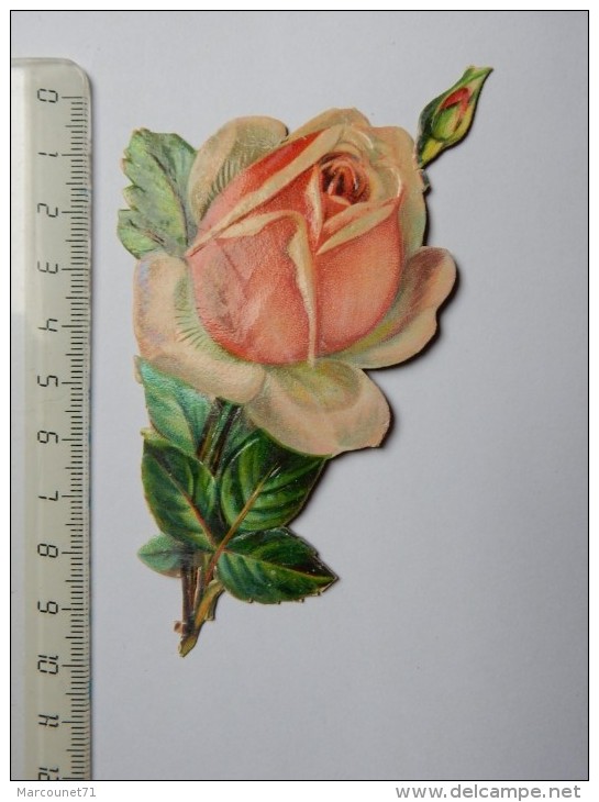 DECOUPIS ANCIEN BOUQUET DE FLEURS ROSE - Flores