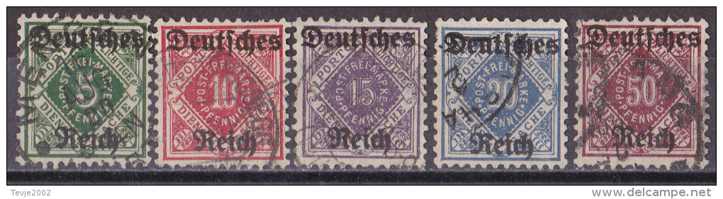 Deutsches Reich 1920 - Dienstmarken Mi.Nr. 52 - 56 - Gestempelt Used - Officials