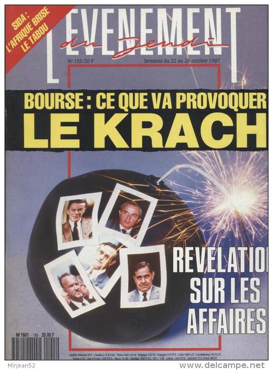 L'evenement Du Jeudi   N°155   22 Au 28 Octobre 1987 : Ce Que Va Provoquer Le Krach - Informations Générales